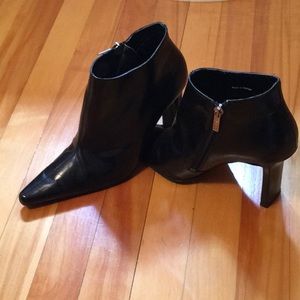 ALDO black leather ankle boot